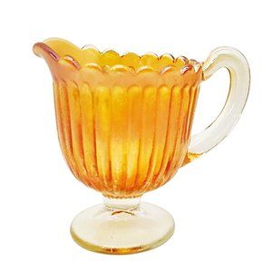 VTG Carnival Glass Marigold Stippled Rays Creamer